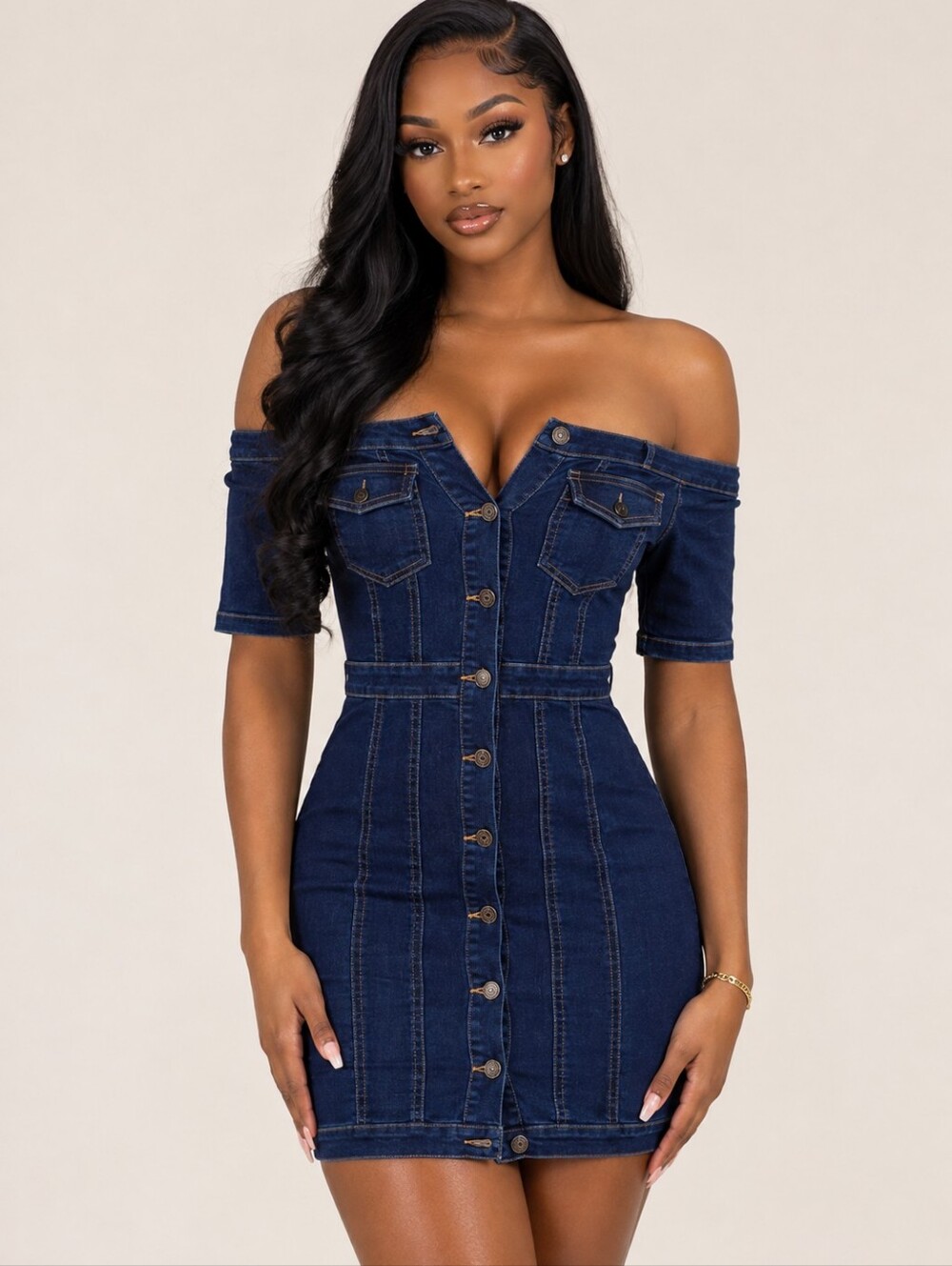 Fashion Nova Button Up Dress Small